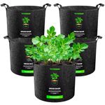 VIVOSUN 5 Pack 7 Gallon Plant Grow Bags, Heavy Duty Thickened Nonwoven Fabric Pots with Strong Handles, Reusable Breathable Garden Growing Containers for Vegetables Flowers Fruits