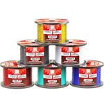 12 Gauge Wire Combo 6 Pack 12V 100'FT per Roll (600 ft Total) 12 Gauge Auto Wire Copper Clad Aluminium Low Voltage 12 Gauge Wire