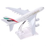 Designeez Polypropylene Wh A380 Emirates Aircraft Model Airline Aeroplane Diecast Collection Decor (16 cm, Multicolour)