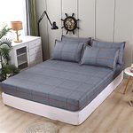 Morbuy Comfort Bedding Fitted Sheet, Elasticity Easy Care Microfiber Soft Polyester Wrinkle and Fade Resistant Bed Sheet Single - Double - King - Super King (Modern,Super King (180x200+30cm))