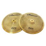 Arborea Low Volume 13”Hi-Hats Cymbal Golden Practice Mute Cymbal For Drum Set