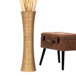 Leewadee Large Gold Home Decor Floor Vase – Wooden 70 cm Tall Farmhouse Decor Flower Holder For Fake Plant And Pampas Grass