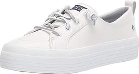 Sperry Women's Crest Vibe Platform Sneaker, White Leather, 7.5 M US