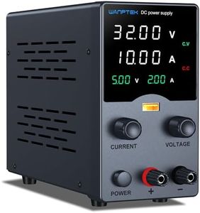 WANPTEK POWER DC Power Supply Variable 30V 10A, Bench Power Supplies with Encoder Adjustments Knob, USB Fast Charge Port with Output Current Display, 4-Digit LED Display
