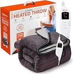 Warmer Electric Heated Throw Blanket - Extra Large 200 x 130cm Digital Controller - Timer, 9 Heat Settings, Auto Shutoff - Machine Washable