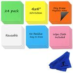 Navy Penguin Dry Erase Magnets Set, 24 Pack - 4x4" Square Whiteboard Decorative Magnets - Extra Strong Vinyl Magnetic Labels for Home, Office and Classroom