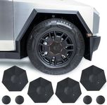 MateAuto 4PCS Full Coverage for Cybertruck Wheel Center Caps, Wheel Center Hub Caps Cover for Tesla Cybertruck 2024, Hub Center ABS Caps for Cybertruck Accessories (Black-Diamond Cut)