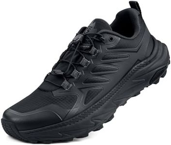 Men's Trail Running Shoes for Hiking & Outdoor Walking Cross Training Shoes with Arch Support Anti-Slip Lightweight Wide Width Sneakers with Shock-Absorbing Sole (Black 7)