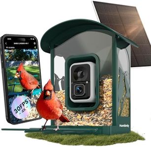 Humbirdy-Bird Feeder with Camera, 8MP Ultra HD Video & Photo, Slow-Motion, 2.7in Focus, 4K Live View, AI Identification, 2.4G/5G Wi-Fi, Solar Powered, No Subscription, Wildbird Watching Gifts-Metal