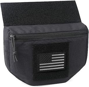 WYNEX Tactical Drop Pouch for Chest Rig, Sub Abdominal Carrying Kit Bag Utility Tool Dangler Organizer Pouch for JPC CPC AVS Vest Hook-and-Loop Add-on Pouch Patch Included Black