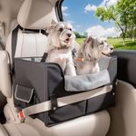 NOVOLAB Elevated Dog Car Seat for Small Dogs, Small Dog Car Seat, Puppy Dog Booster seat for Car with Clip On Leash, Perfect for Small Pet