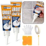 Grout Repair Kit, Fast Drying Replace Grouts Pen Tiles Sealer Bathroom Shower Kitchen Floor Grout Filler, Restore and Renew Joints Line, Gaps (White)