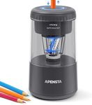 Apensta Electric Pencil Sharpener with Adjustable Tip Thickness, Auto Stop, Type-C Rechargeable, for Wooden, Colored Pencils (7–8mm), Portable Design for Home, Office & School (Gray)