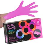 FRAMAR Pink Nitrile Gloves Medium - Disposable Gloves Medium, Cleaning Gloves, Mechanic Gloves, Kitchen Gloves, Latex Free Gloves Disposable, Tattoo Gloves, Gants Nitrile, Gants Jetables