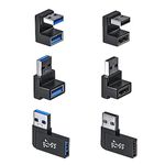 DuHeSin【6 Pack 180 Degree & 90 Degree USB 3.1 Adapter, Left and Right Angle USB A Male to Female Extender Connector for PC, Laptop, USB A Car Charger, Surface Pro 7+, Raspberry Pi and More