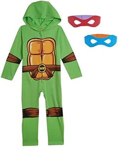 Teenage Mutant Ninja Turtles Little Boys Zip Up Cosplay Costume Coverall and Masks 5