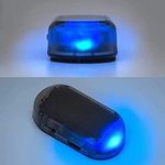 2 Pack Car Solar Power Simulated Dummy Alarm Light,Fake Car Alarm LED Flashing Warning Light,Car Security Anti Theft Device with USB Port(Blue)