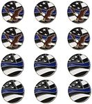 GOLTERS Golf Ball Markers Assorted Patterns Value Pack of 12 Golf Gifts, Golf Cap Clips and Divot Repair Tools Parter Accessories Sets for Men Women Golfer (American Flag 2)