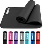 KAYMAN Exercise Yoga Mat Non Slip - Black, 183 x 60 cm | Best Training & Workout Mat for Yoga, Pilates, Gymnastics, Stretching & Meditation | Eco Friendly Exercise Mat for Home with Carrying Straps