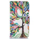 AIFILLE Wallet Phone Case Compatible with iPhone 6/6S Leather PU Flip Case with Card Holder Cash Slot Soft Silicone TPU and Support Function with Tree of Life Love Tree Pattern