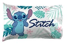 Jay Franco Disney Lilo & Stitch Misty Palm 1 Pack Pillowcase - Double-Sided Kids Super Soft Bedding (Official Disney Product)