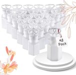 Wedding Bubbles Bulk - (48 Count) Mini White Double Heart Top Wands, Great for Bridal Party Favors, Engagement, Anniversary Celebrations, Valentine Bubbles and Wedding Favors