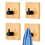 JIALTO Hanging Hooks - 3m Hooks Adhesive Wall Hook, Sticker Hooks for Walls, 4Pcs Hooks for Wall Without Drilling, Coat Hook, Robe Hook, Door Hanger for Bathroom Bedroom Kitchen Hotel Pool