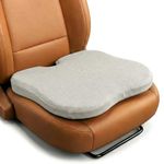 betterhood PosturePro Premium Car Seat Cushion for Driving Seat | Car Cushion Pillow for Tailbone Pain Relief | Orthopedic Memory Foam, Cotton Cover | Ergonomic Design for Long Drive Comfort (Grey)