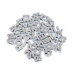 AUEAR 52 Pack Crystal Rhinestone Slide Charms Alloy Alphabet 8mm A-Z Alphabet Letters for DIY Wristbands Bracelets Jewelry Making