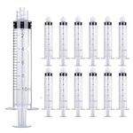 12 Pack 10ml Syringe Luer Lock Sterile Individual Wrap, Plastic Syringes without Needle for Science Labs, Glue Applicator, Feeding Pets, Measuring Liquids (12x10ml)