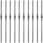 TOUCAN Staircase Iron Balusters (Box of 10) Stair Parts 1/2" Square Metal Balusters - Hollow Single Spoon Staircase Spindles (Real Satin Black), TFHB03-2