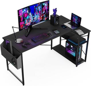 BEXEVUE L-Shaped Gaming Desk – Black Corner Computer Table