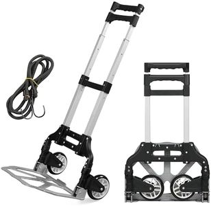 Yaheetech Aluminum Folding Hand Truck Heavy Duty Sack Trolley with Wheels Foldable Barrow Cart 75kg Load Capacity, Black