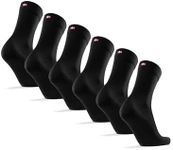 DANISH ENDURANCE 3-Pack Merino Wool Dress Socks, Breathable & Sweat-Wicking Crew Socks for Men & Women, Black, Large