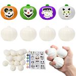 LAMEK 18 Pack Pumpkin Craft for Kids Paint Your Own Squishy DIY Pumpkin Painting Kit for Classroom Activity Halloween Art Projects Halloween Party Favors Gifts