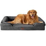 EHEYCIGA Memory Foam Orthopedic Dog Bed XL with Sides, Waterproof Liner Dog Beds for Extra Large Dogs, Non-Slip Bottom and Egg-Crate Foam Big Dog Couch Bed with Washable Removable Cover