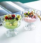 Kosh Crystal Clear Dessert Bowl, Ice Cream Bowl Serving Dessert, Ice Cream Bowls Set, Pudding Set, Mock Tails, Cocktails and Fruit Salad Glass Bowl (Set of 6) (Ice Cream Bowl)