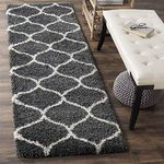 iesu Modern Shaggy Carpets Polyester Bedside Runner Soft Rug Hall Offices Kitchens Bedroom Bedroom Kids Room Floor Home Decor (Grey, 2X5 Feet)