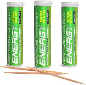 Xero Picks Energy Infused Flavored Toothpicks with Caffeine, B12 and B6 (Sour Apple, 3 Pack)