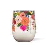 Corkcicle Stemless Insulated Wine Glass Tumbler - Keeps Beverages Cold 6 Hrs Hot 3 Hrs - Stainless Steel - Easy-Grip - Summer Drinkware Gift - Keeps Drinks Ice Cold - 12 oz - Garden Party