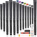 SAPLIZE 13 Golf Grips with Full Regrip Kit Standard Size Multi-Compound Hybrid Golf Club Grips - Black