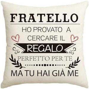 Artoid Mode Regali di Fratello Copricuscino Regali per Fratello, Compleanno Natale Matrimonio Regalo Fratello 45 x 45 cm Nessuna Imbottitura (Fratello)