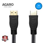 AGARO HDMI to HDMI Cable, Nylon Braided, 3M, Gold Plated Connectors, LCD television, Laptops, desktops, Monitor Screens, Gaming consoles