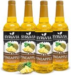 Syruvia 4 Pack Pineapple Syrup – 25.4 fl oz - Kosher, Gluten-Free, and Bursting with Tropical Pineapple Flavor: Perfect for Your Culinary Creations and Drinks