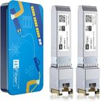 2 pack, 10GBASE-T SFP+ Transceiver 30 metres, SFP+ to RJ45, 10G SFP+ to Ethernet Module Compatible with Cisco SFP-10G-T-S, MA-SFP-10GB-T, Ubiquiti UniFi UF-RJ45-10G, Mikrotik S+RJ10, Netgear AXM765...