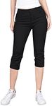 2LUV Women's Trendy Skinny 5 Pocket Stretch Uniform Pants, Black-capri, 5