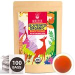 WT WEETEE Organic Decaf Black Tea Bags, USDA Organic Black Tea 100 Count | Smooth & Mild Taste | CO2-Decaffeinated | Resealable Kraft Bag