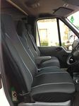 Carseatcover-UK® Heavy Duty Fabric Van Seat Covers - Black with GREY Trim - Fits Most Vans - Single & Double [CHOICE OF 6 COLOURS]