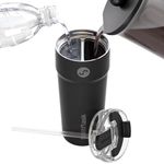 Splitflask 2-in-1 Hot & Cold Vacuum Insulated Tumbler, 30oz Stainless Steel, Dual Chamber, Leak-Proof, BPA-Free, Split Cup, 2 Drink, 2 Sides, Cup Holder Friendly, Coffee & Water (Hartley Black)