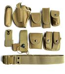 Khaki Law Enforcement Modular Equipment System Security Military Tactical Duty Utility Belt (10 in 1, Adjustable 35-45 inches, Khaki)